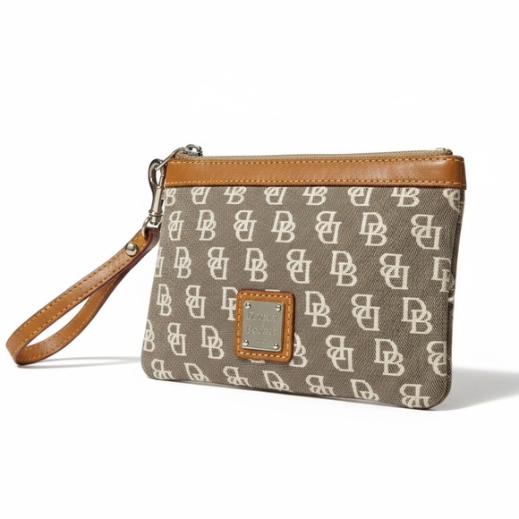 Dooney & Bourke Tan and Brown Monogram Wristlet - Picture 4 of 16
